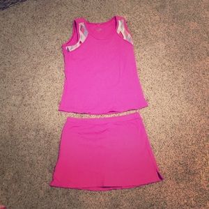 Matching tennis outfit set